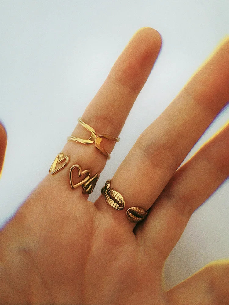 Fairies Whisper Friday Shield Ring back view, adjustable open band for all finger sizes jewelry