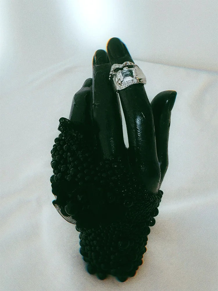 Fairies Whisper Disposable Icons Collection silver Diamond Phantom Ring, statement jewelry with synthetic diamond