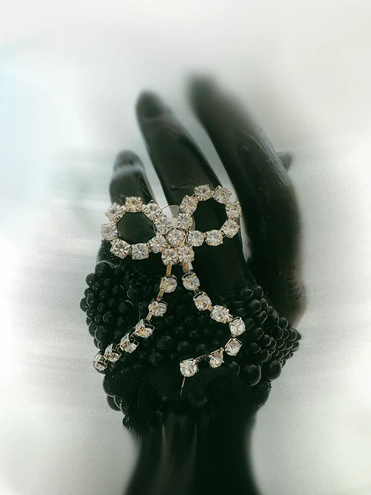 Fairies Whisper Disposable Icons Collection Lustre.AI Bow Earrings with synthetic diamonds